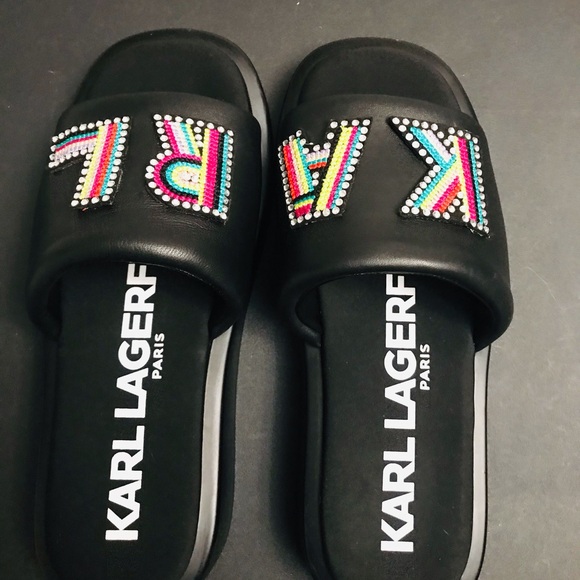 KARL LAGERFELD PARIS WOMEN OPAL SANDALS. CLASSY DESIGN FOR COMFORT. NEW SIZE 10 - Picture 2 of 10